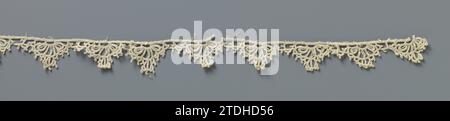 Streifen gehäkelte Seite mit fächerförmigen Reticella-Skulpturen, anonym, ca. 1890 - ca. 1909 Streifen naturfarbene irische Häkelseite, inspiriert von Reticella. Häkeln Sie Draht oder Linie mit fächerförmigen, aus Schlaufen und Bögen bestehenden Skulpturen. Irische Baumwolle (Textil) Streifen mit naturfarbener irischer Häkelseite, inspiriert von Reticella. Häkeln Sie Draht oder Linie mit fächerförmigen, aus Schlaufen und Bögen bestehenden Skulpturen. Irische Baumwolle (Textil) Stockfoto