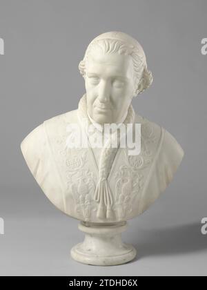 Porträt von Papst Leo XII., Louis Royer, 1827 der Kopf wird nach links verwendet. Er trägt einen Kalot und eine Stola, auf die die päpstlichen Insignien und sein Name gestickt sind. Unter der Stola ein Kleidungsstück, das durch eine Schnur mit Kapuze verschlossen wird, das mit Fell gefüttert wird. Am Hals der erhöhte Kragen der Bar, über dem ein Leinenkragen. Auf gedrehtem Sockel. Rom Marmor (Felsen) der Kopf wird nach links verwendet. Er trägt einen Kalot und eine Stola, auf die die päpstlichen Insignien und sein Name gestickt sind. Unter der Stola ein Kleidungsstück, das durch eine Schnur mit Kapuze verschlossen wird, das mit Fell gefüttert wird. Am Hals der erhöhte Kragen des Stockfoto