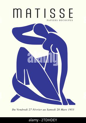 Enthält abstrakte Kunst im Matisse-Stil, dekorative moderne Kunst, Vektor-Illustration Poster. Stock Vektor