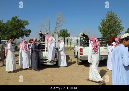 Schafzüchter in Saudi-Arabien kaufen und verkaufen Vieh Stockfoto