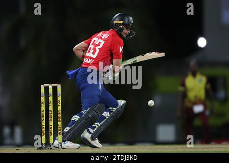 Jos Buttler aus England trat beim 1. CG United T20 International Spiel zwischen West Indies und England im Kensington Oval in Bridgetown am Dienstag, den 12. Dezember 2023 an. (Foto: Mark Fletcher | MI News) Stockfoto