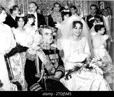 12/20/1959. Hochzeit von Mohamed Reza Pahlevi und Farah Diba. Quelle: Album/Archivo ABC Stockfoto