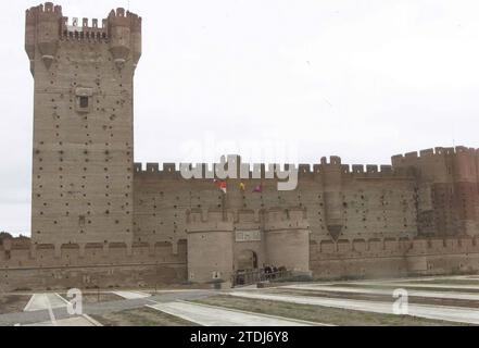 Medina del Campo (Valladolid) 26.11.2003. Panoramablick auf Schloss La Mota. Quelle: Album / Archivo ABC / Francisco Javier de Las Heras Stockfoto