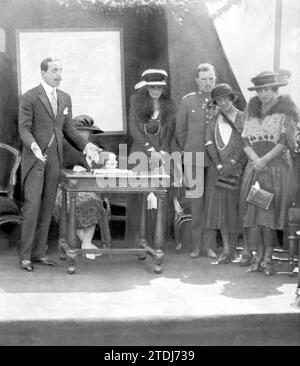 08/29/1920. Santander. Neues Krankenhaus. Der König, begleitet von der Königin, hielt eine Rede, um den Grundstein für das neue Krankenhaus zu legen. Quelle: Album / Archivo ABC / Julio Duque Stockfoto