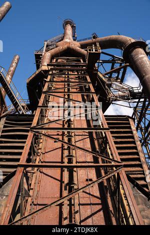 Ansicht des Stahlwerks Bethlehem in Pennsylvania Stockfoto