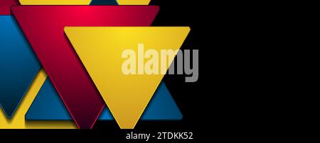 Farbenfroher geometrischer abstrakter Tech-Hintergrund mit Dreiecken. Vektordesign Stock Vektor