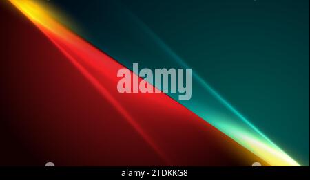 Abstrakter leuchtender Hintergrund in Rot und Blau mit glatten Streifen. Vektordesign Stock Vektor