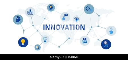 Innovationskonzept Innovate Bannerkopf verbunden Symbolsatz Illustration Stock Vektor