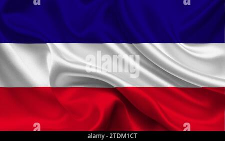 Detaillierte Flagge von Los Altos. Nationalflagge Los Altos. 3D-Abbildung. Stockfoto