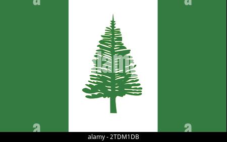 Hohe detaillierte Flagge von Norfolk Island. Nationale Flagge von Norfolk Island. 3D-Abbildung. Stockfoto