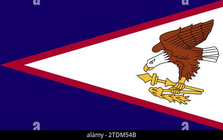 Hohe detaillierte Flagge von Amerikanisch-Samoa. Nationalflagge von Amerikanisch-Samoa. 3D-Abbildung. Stockfoto