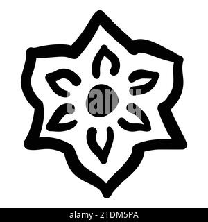 Vektor des Doodle Ornament Mandala. Handgezeichnete, kritzelnde Elemente isoliert auf weißem Hintergrund Stock Vektor