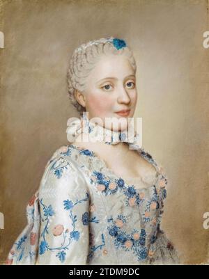 Maria Josepha von Sachsen (1731–1767), Dauphine von Frankreich, Porträtmalerei in Pastellfarben auf Pergament von Jean-Etienne Liotard, 1749 Stockfoto