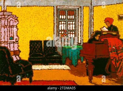 Jozsef Rippl Ronai Malerei, Innenraum, Öl auf Karton, 1909 Stockfoto