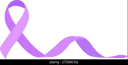 Lila Band Awareness Welt Krebssymbol. Vektorabbildung Stock Vektor