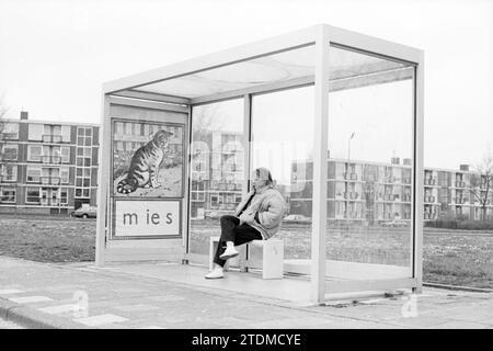 Bushaltestelle IJmuiden mit AAP Noot Mies Werbung, Busse, Busreisen, 05-04-1988, Whizgle News aus der Vergangenheit, zugeschnitten auf die Zukunft. Erkunden Sie historische Geschichten, das Image der niederländischen Agentur aus einer modernen Perspektive, die die Lücke zwischen den Ereignissen von gestern und den Erkenntnissen von morgen überbrückt. Eine zeitlose Reise, die die Geschichten prägt, die unsere Zukunft prägen Stockfoto