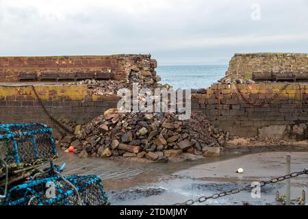 North Berwick wurde während des Sturms Babet schwer beschädigt Stockfoto