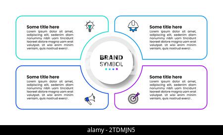 Infografik-Vorlage mit Symbolen und 4 Optionen oder Schritten. Banner. Kann für Workflow-Layout, Diagramm, webdesign verwendet werden. Vektorgrafik Stock Vektor