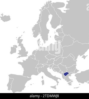 Lageplan der REPUBLIK NORDMAZEDONIEN, EUROPA Stock Vektor