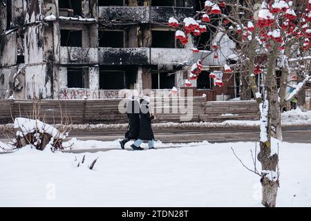 BORODYANKA, REGION KIEW, UKRAINE: 2 JAHRE UMFASSENDE RUSSISCHE INVASION Stockfoto