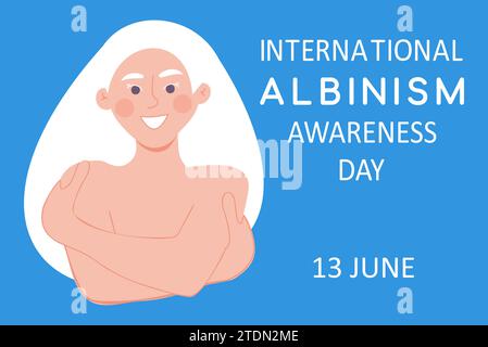 International Albinism Awareness Day Albino Vektor Illustration Stock Vektor