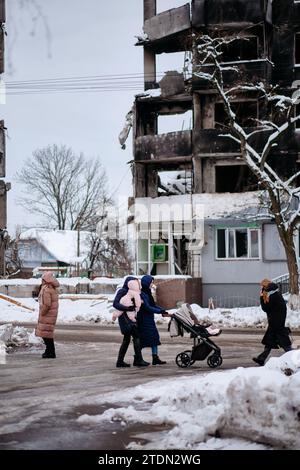 BORODYANKA, REGION KIEW, UKRAINE: 2 JAHRE UMFASSENDE RUSSISCHE INVASION Stockfoto