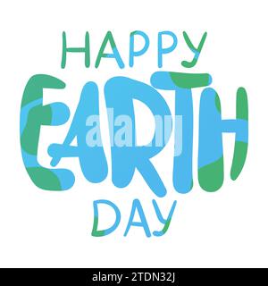 Happy Earth Day handgeschriebene Vektor-Illustration Stock Vektor