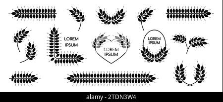 Satz von Weizenohren-Symbolen Vorlagen Vektor-Illustration Stock Vektor