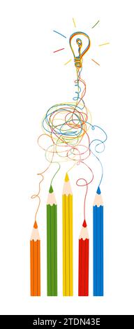 Unordentliche Scribble-Linien, die zur Vektorillustration der endgültigen Richtung führen Stock Vektor