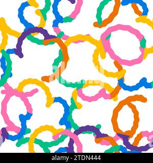 Bunte Linien verwirren nahtlose Muster Vektor Illustration Stock Vektor