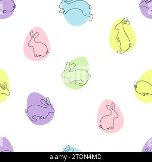 Osterhase Kaninchen Eier nahtlose Muster Vektor Illustration Stock Vektor