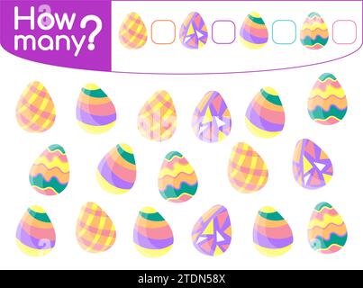 Zählspiel für Vorschulkinder Vektorillustration Stock Vektor