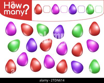 Zählspiel für Vorschulkinder Vektorillustration Stock Vektor