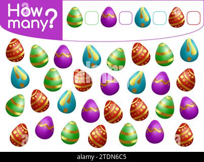 Zählspiel für Vorschulkinder Vektorillustration Stock Vektor