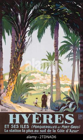 Roger Broders (1883-1953) französisches Reiseposter - Hyères, um 1930 Stockfoto