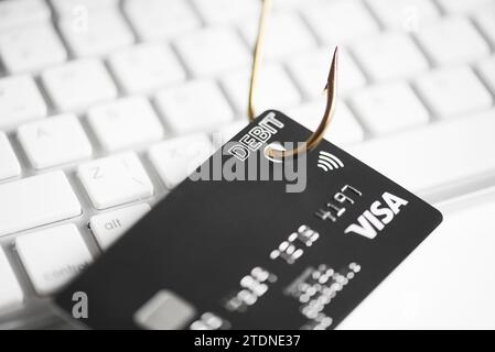 Farbbild für Phishing-Kreditkarten Stockfoto