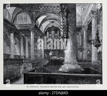 St. Stephen's, Walbrook aus dem Buch Cathedrals, Abbeys and Church of England and Wales : Descriptive, Historical, Pictorial Band 2 von Bonney, T. G. (Thomas George), 1833–1923; Publisher London : Cassell 1890 Stockfoto