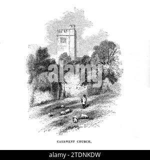 Caerwent Church, Caerwent (walisisch Caer-went) ist ein Dorf in Monmouthshire, Wales. Aus dem Buch The Severn Valley: A Series of Sketches, Descriptive and Pictorial, of the Course of the Severn: With Notices of its topographical, Industrial and geological Features; with Views on its Historical and Legendary Associations by Randall, John, 1810-1910 Publikation date 1862 Publisher J. S. Virtue Stockfoto