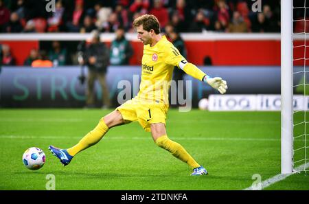 Bundesliga, BayArena Leverkusen: Bayer Leverkusen vs Eintracht Frankfurt; Kevin Trapp (SGE) Stockfoto