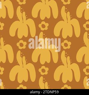 Blumenmuster im Boho-Stil, minimalistisch. Muster mit Wildblumen Stock Vektor