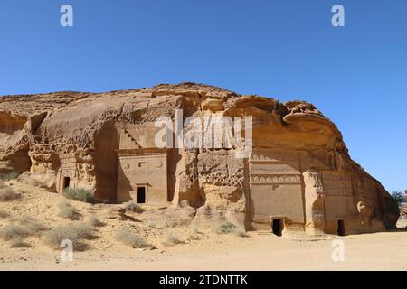 Nabatäer-Gräber in Hegra in Saudi-Arabien Stockfoto