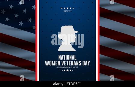 Happy Women Veterans Day Vereinigte Staaten von Amerika Hintergrund Vektor Illustration Stock Vektor