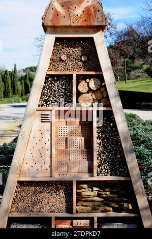 Bee Hotel. Botanischer Garten Von Barcelona. Stockfoto