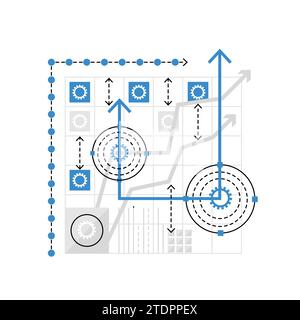 Web-Programmalgorithmus. Programmierungsskript, grafische Symboldarstellung des Codierungsalgorithmus Stock Vektor