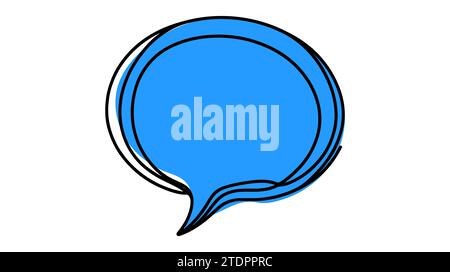 Sprechblase in einer Zeilenzeichnung. Dialogue Chat Cloud im einfachen linearen Stil. Bearbeitbare Kontur. Kritzelvektor-Illustration Stock Vektor