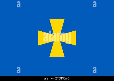 Flagge der Oblast Poltawa (Ukraine) Poltawschtschyna, Kosakenkreuz Stock Vektor