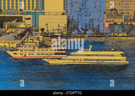 Midtown, Innenstadt von Hudson River, NYC, USA Stockfoto