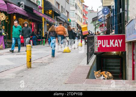 Kadikoy Bezirk Markt und Geschäfte im Winter Stockfoto