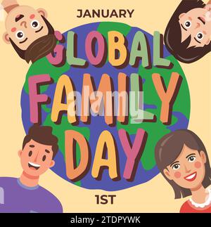 Global Family Day Vektor-Illustration Stock Vektor