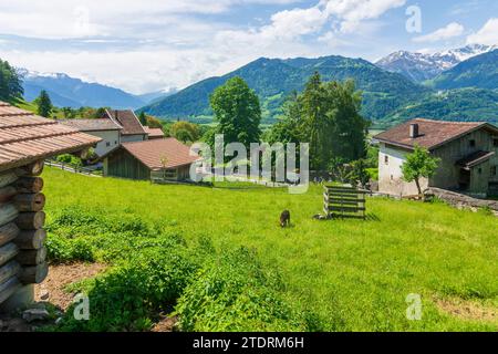 Maienfeld: Heididörfli (Heididorf) im Weiler Rofels in Bündner Herrschaft, Graubünden, Graubünden, Schweiz Stockfoto